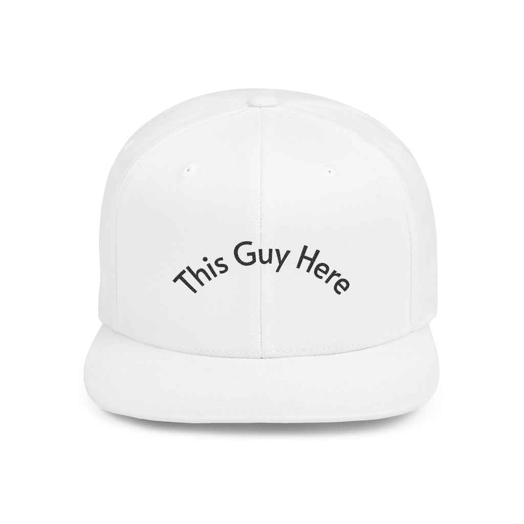 This Guy Here Flat Bill Snapback Hat - Trendy Cap for Casual Outings, Gift for Friends, Fashion Accessory, Adjustable Snapback, Summer Style